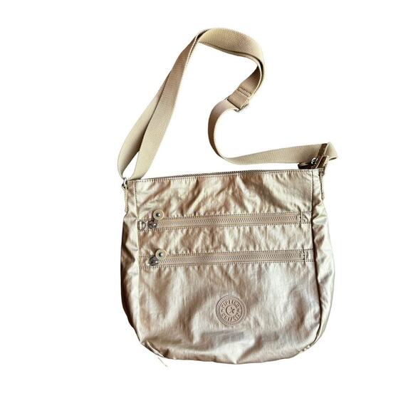 Kipling Handbags - Kipling Satchel Tote Crossbody Shoulder Bag Gold Metallic Purse